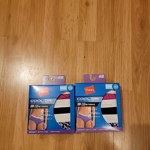 Hanes Cool Dri Womans Tagless Hipsters Size 9 2XL (6 Pairs-2 Boxes)